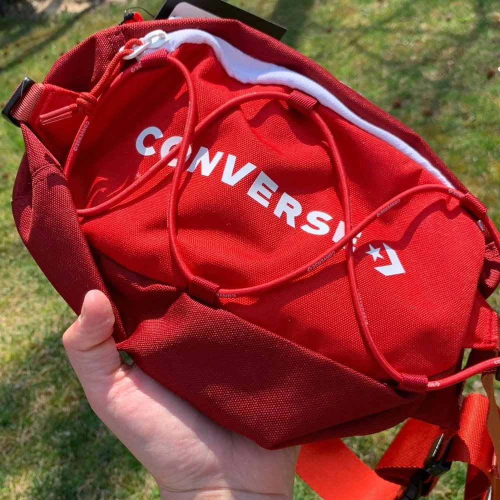New With Tags Converse White Red Tactical Fanny Pack Bum Bag